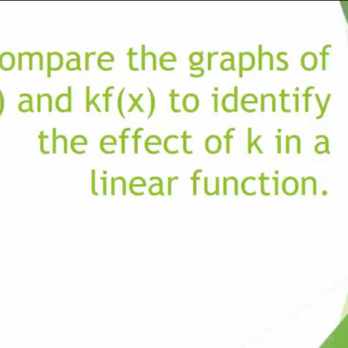 Compare the graphs of f(x) and kf(x) to identify the effect of k in a linear function