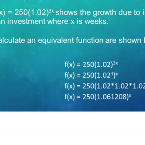 Exponential function using power to  a power video 2