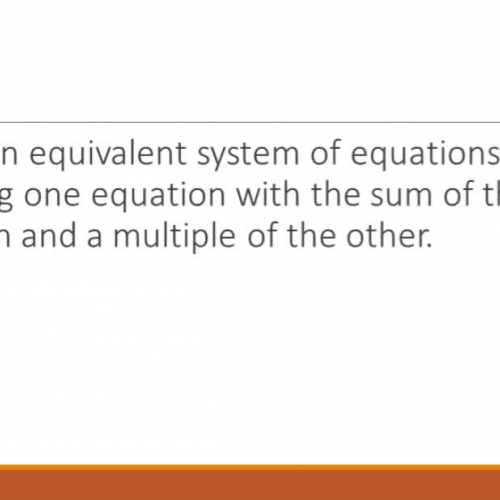 Equivalent system of equations by adding a multiple of a system