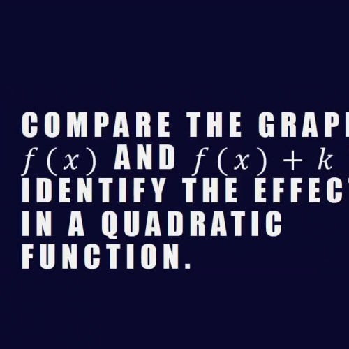 Compare the graphs of f(x) and f(x+k) to identify the effect of k in a quadratic function