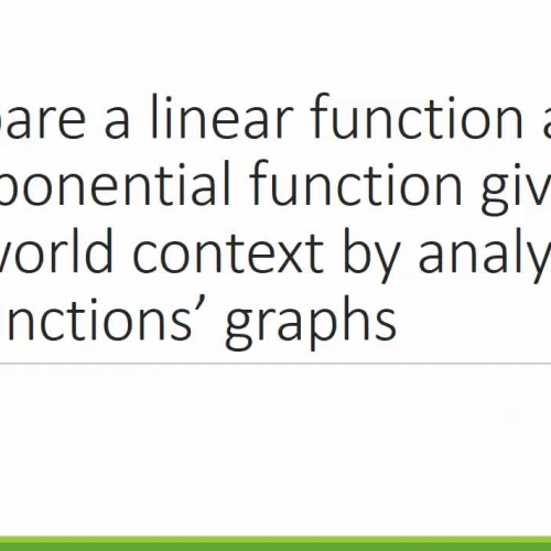 Compare a linear function and an exponential function given in real-world context