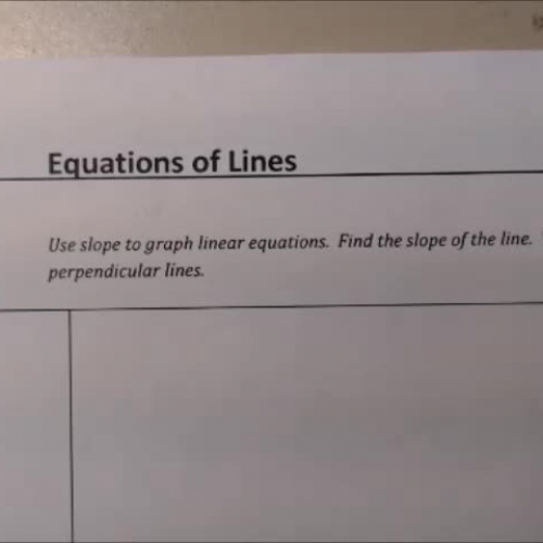 CA 2.1 Notes - Equations of Lines