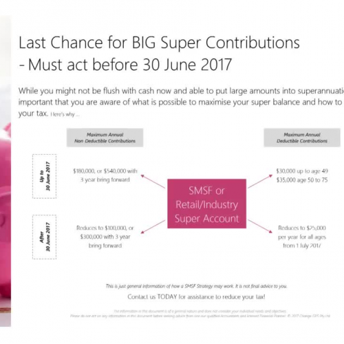 Last Chance for Big Super Contributions