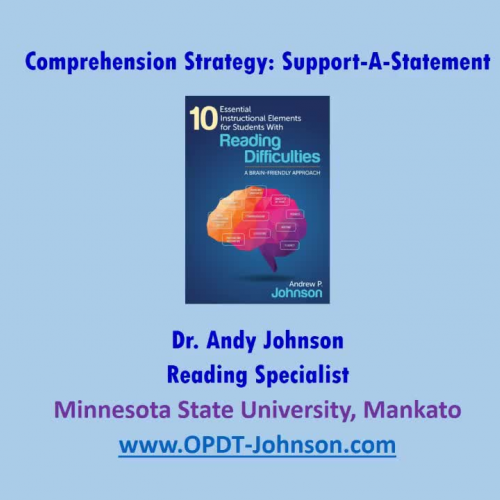 A Comprehension Strategy: Support-A-Statement