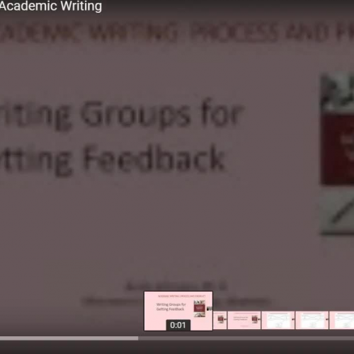 Writing Groups for Academic Writing