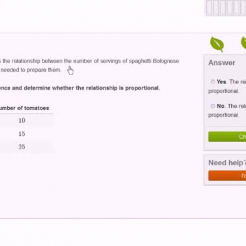 Identifying a proportional relationship from a table