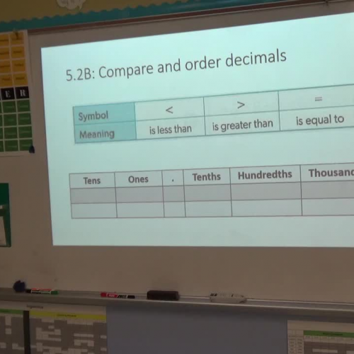 5.2B: Compare and order decimals