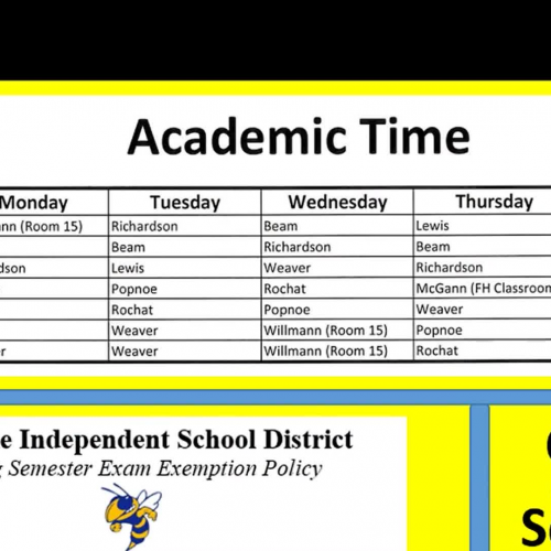 Rochelle ISD - Updates to Schedule - Exemptions - Semester Exams