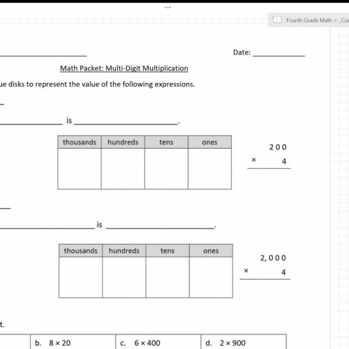 4th Grade Packet - page 1