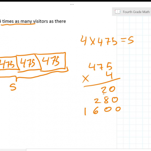 Lesson 32: Multi-Digit Times Single-Digit Multiplication (The Array Model) - questions 2 and 3