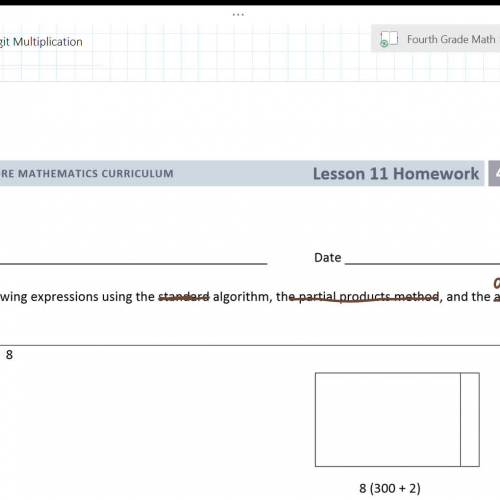 Lesson 32: Multi-Digit Times Single-Digit Multiplication (The Array Model) - question 1a