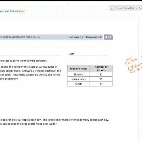 Lesson 34: 2-Step Word Problems with Multiplication - questions 1 & 2