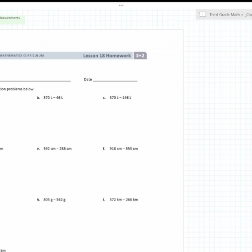 Lesson 40: Subtracting and Regrouping Measurements - question 1