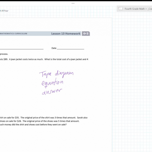 Lesson 35: Multi-Step Word Problems with All Four Operations - questions 1 & 2