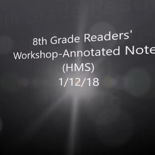 8th Grade Reader's Workshop-Annotated Notes