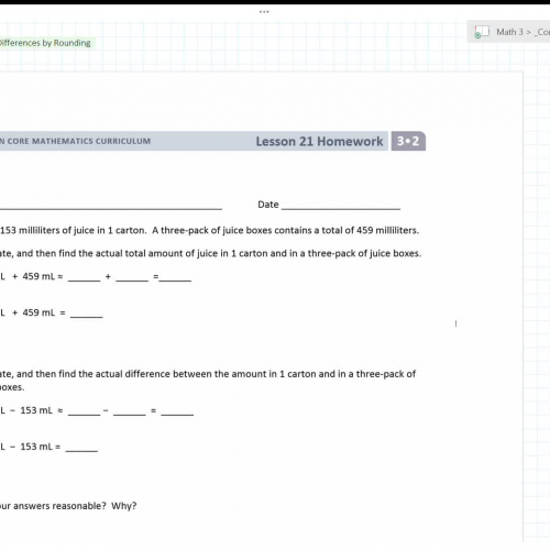 Lesson 43: Estimating Sums and Differences by Rounding - question 1