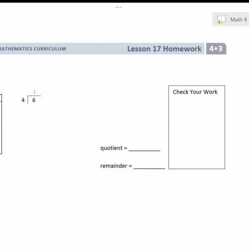 Lesson 38: The Place Value Model and the Standard Algorithm - questions 3 & 4