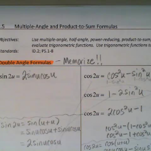 Trig 2.5 Video #4:  Using Product-to-Sum and Sum-to-Product Formulas