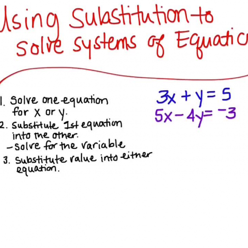 Solving Systems of Equations Using Substitution