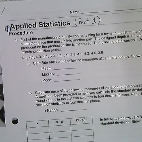 Applied Stats Part 1