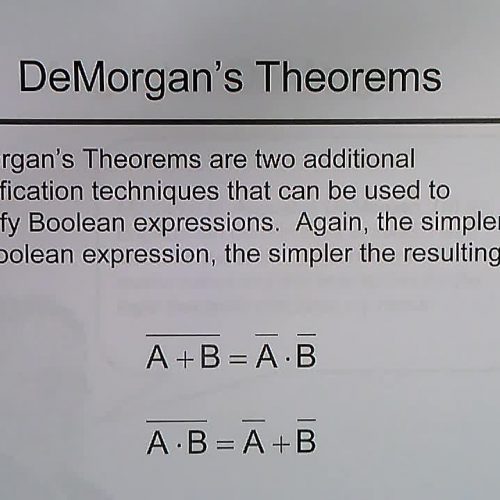 Intro to DeMorgan's Theorems