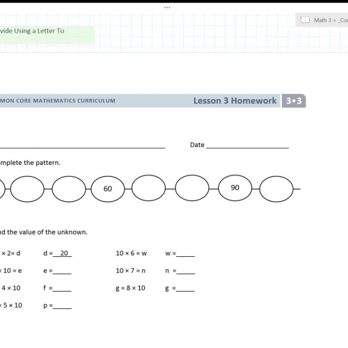 Lesson 46: Multiply and Divide Using a Letter To Represent the Unknown