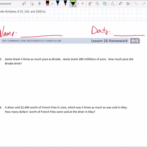 Lesson 43 Divide Multiples of 10 100 and 1000 by single digits