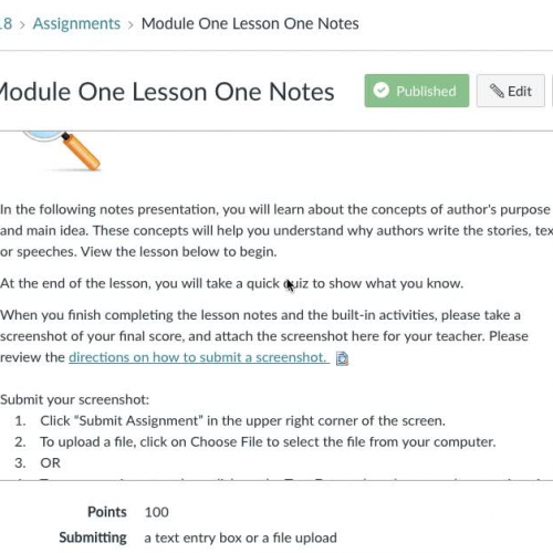 Module One Lesson One Notes