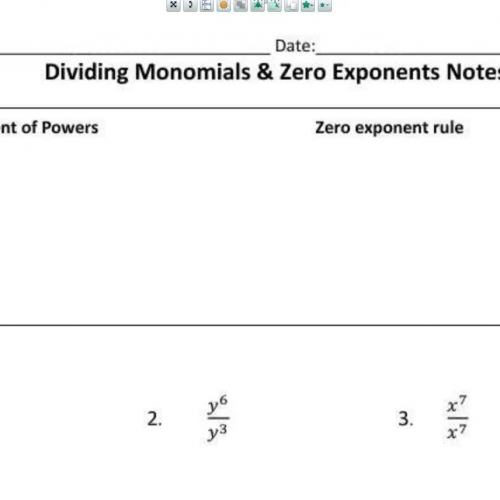 Dividing and  Zero Exponent Rules 2018