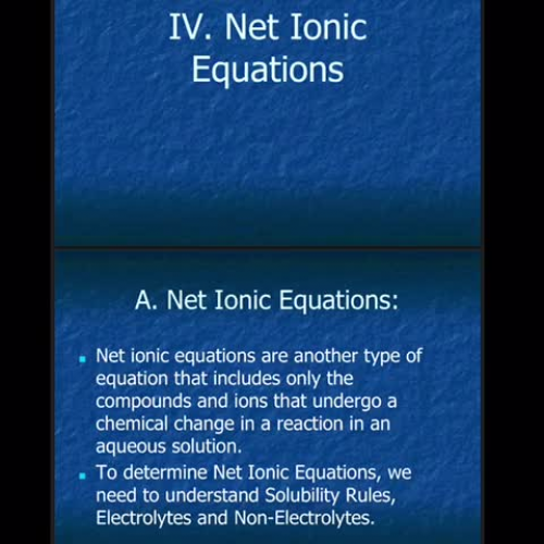 Net Ionic Lesson for PreAP