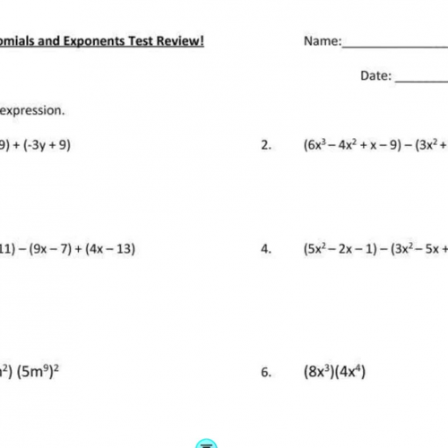 Exponents Test Review