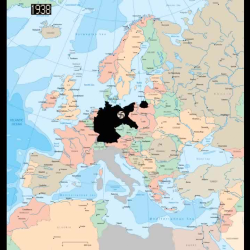 Map of World War II in Europe 