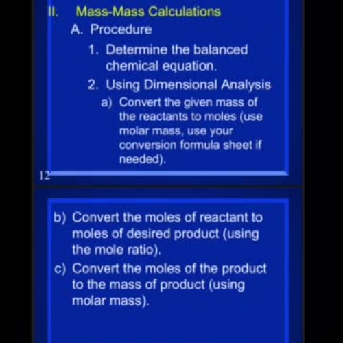 Mass-Mass Calculations