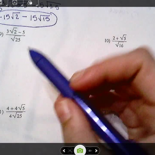 Dividing Radicals (problems 9 and 11)