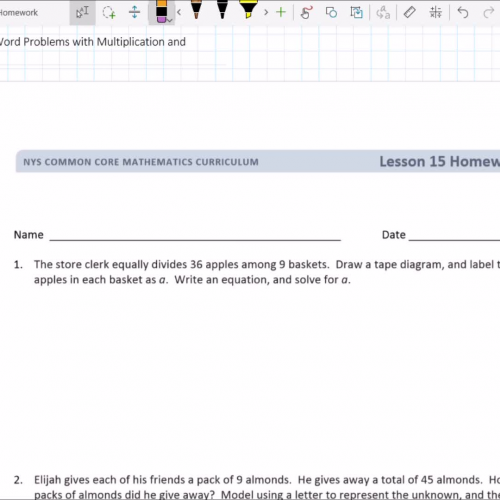 Lesson 57: Word Problems with Multiplication and Division of 9