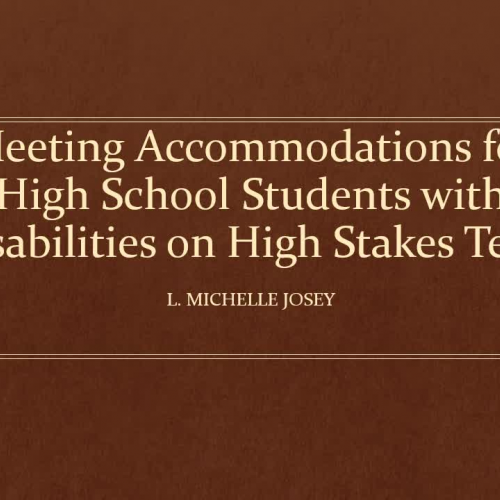 Meeting High Stakes Testing Accommodation Requirements for Students with Disabilities