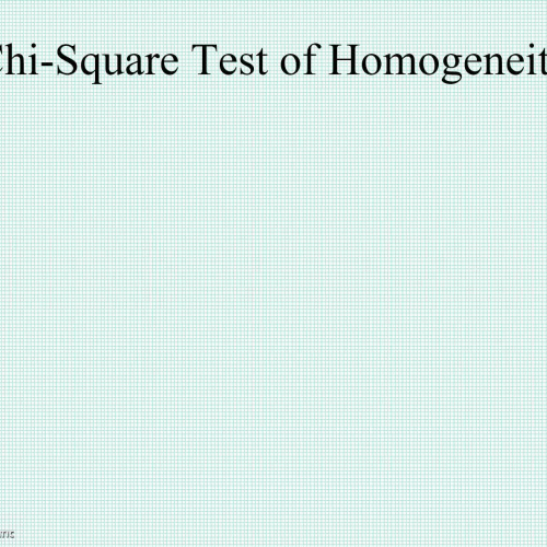 Chi Square Test for Homogeneity