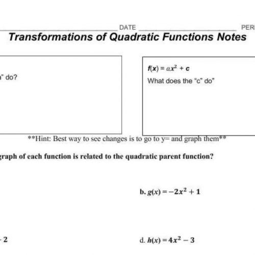 Quadratic Transformation Notes 2018