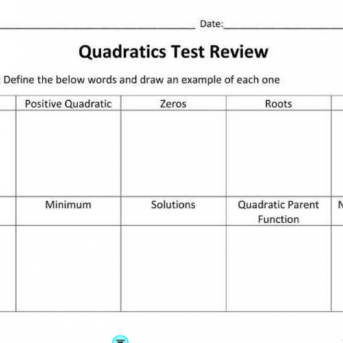 2018 Quadratics Test Review