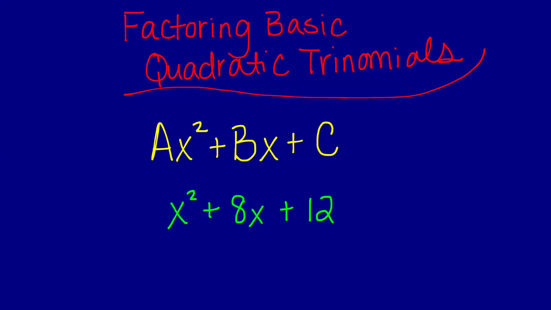 Factoring Basic Quadratic Trinomials