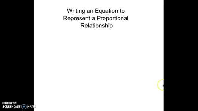 Writing Proportional Equations