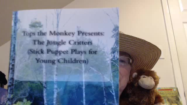 Tops the Monkey Presents….Hi!  A play from the book, The Jungle Critters, using stick puppets.