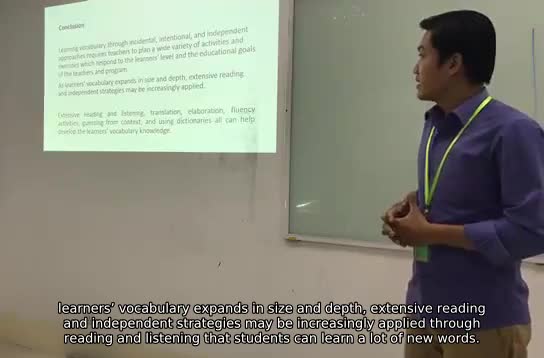 The Mock Presentation on the Topic: Vocabulary Teaching Strategies in English Subtitle, Part 2