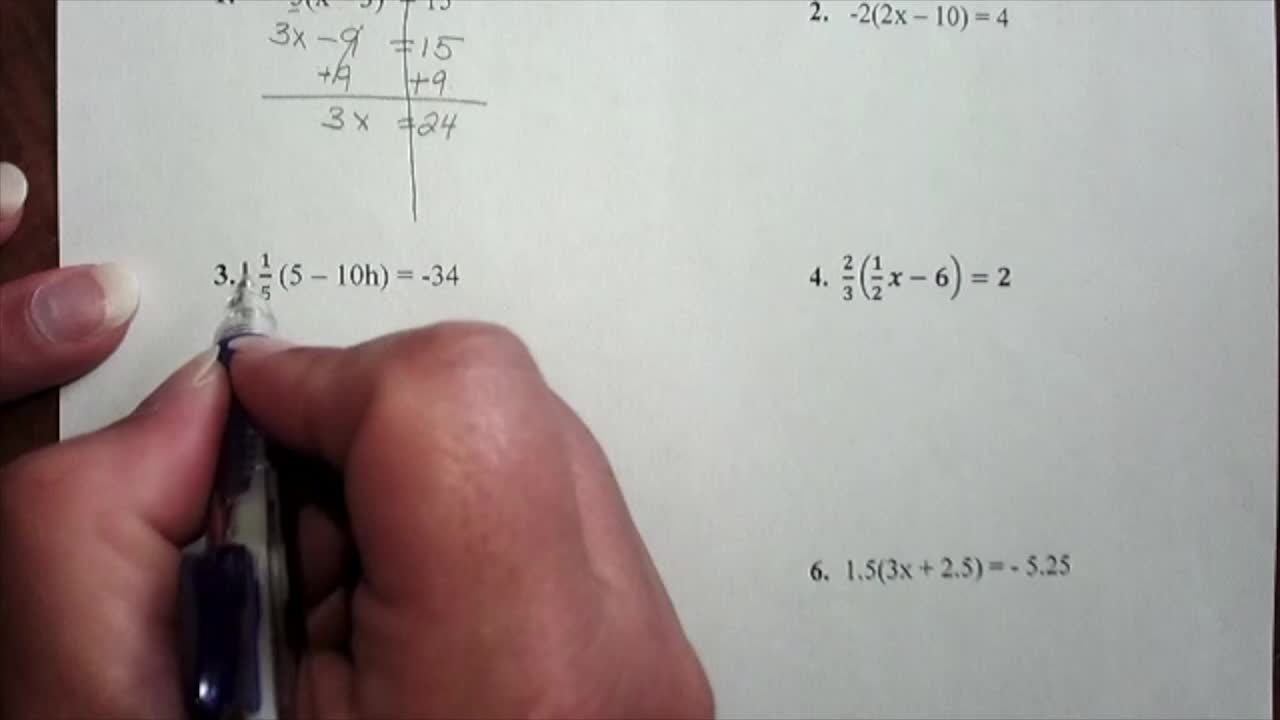 Solving Equations Using The Distributive Property