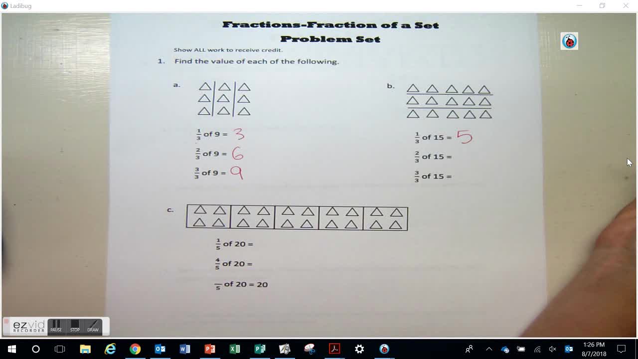 Fractions of a Set: Problem Set Day 13 