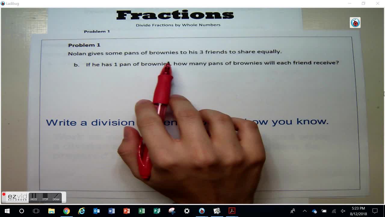 Divide Fractions by Whole Numbers Day 21 