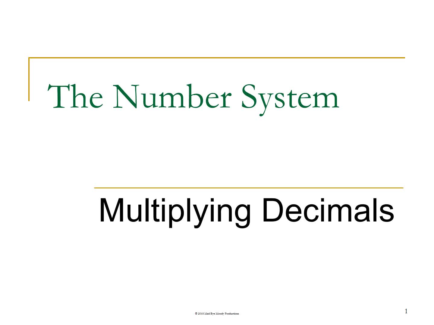 Multiplying Decimals 1819