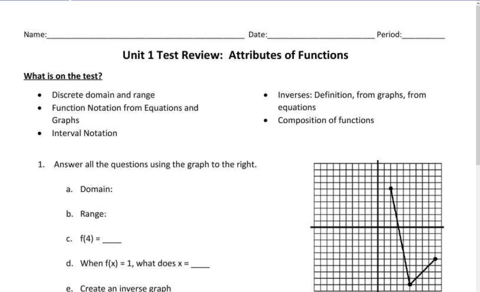 Regular Algebra 2 Unit 1 Test Review Video