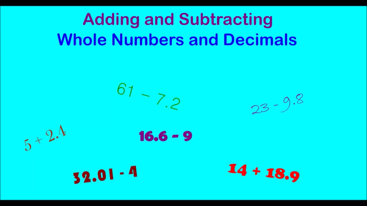 Adding and Subtracting Decimals and Whole Numbers