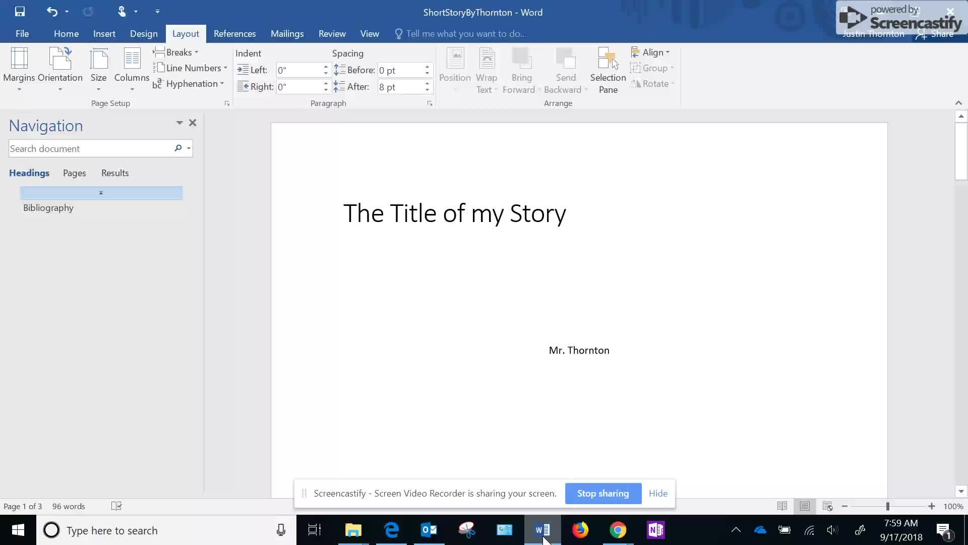 Creating a Short Story part 1-2